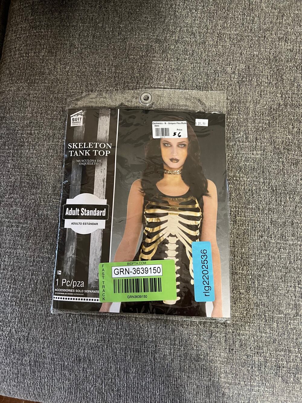 Black and Gold Skeleton Halloween Tank Top for Women, One Size